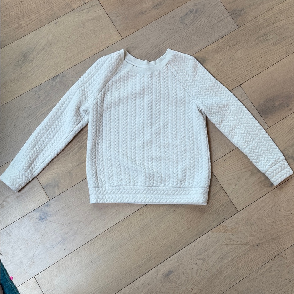 LOFT Ivory Textured Knit Sweater